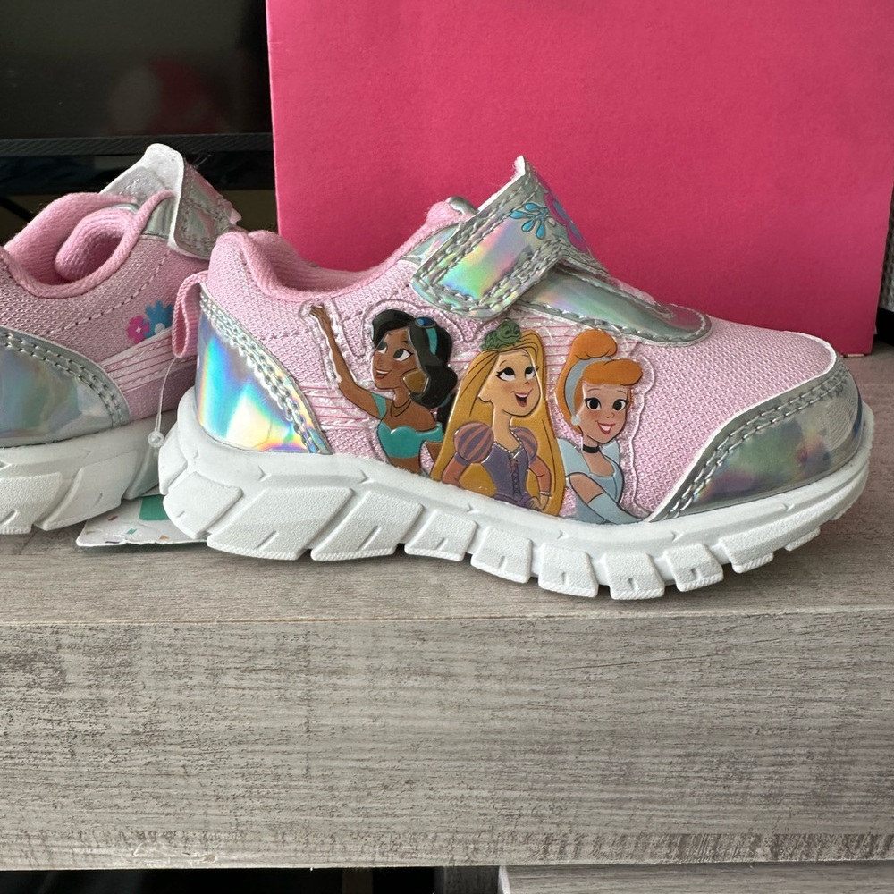 Disney baby Pink Princess Sneakers with Holographic Accents